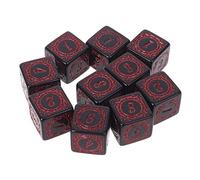 Saiyana 10 Pcs Square Edged Six Sided Dices Role Playing Game Dices Math Counting Teaching Tool for Board Game Bar Party Dice Sets Bulk
