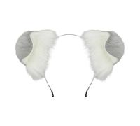 Saiyana Bandeau réglable avec oreilles de chien - Accessoire de cheveux tendance - Bandeau doux pour cosplay - Gris