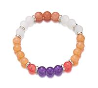 Saiyana Bracelet géométrique fait à la main avec perles en pierre naturelle simple et élégant pour les tenues décontractées et les aventures de voyage Bracelet de perles unique, taille unique, comme