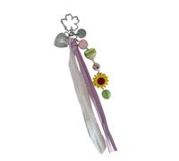 Saiyana Breloque ruban tournesol pour sacs à main et sacs à dos - Perle colorée - Ornement porte-clés - Cadeau d'anniversaire ou