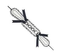 Saiyana Bunnies Bandeau pour oreilles de lapin Lop - Accessoire avec design nœud papillon - Pour cosplay mignon et unique - A (blanc noir)