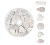 Saiyana Charmes D’enchantement Personnalisables sans Rouille Modèles De Larme Cœur Rond pour Pendentifs Artisanaux Blancs Pendentifs Artisanaux en Acier Inoxydable