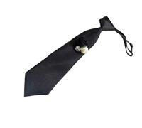 Saiyana Classical Black Pre Tied Neck Tie with 3D Floral Rhinestones Pearls Detailing for Parties and Event Adjustable Shirt Harajuku Student Uniform