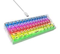 Saiyana Clavier à coque transparente RVB LED Type-C USB Accessoires d'ordinateur ergonomiques 61 touches Clavier rétroéclairé
