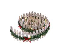 Saiyana Clôture De Jardin Fées Noël Ornement Miniature Clôture en Bois LED pour Maisons Poupées Pots Décors Miniature Fairys Garden Ornament