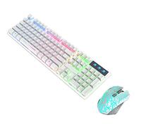 Saiyana Ensemble clavier et souris, clavier et souris de jeu à DEL T13 arc-en-ciel rétroéclairé USB RVB ergonomique au toucher mécanique
