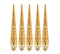 Saiyana Ensemble de 5 bagues à ongles Costume antique Style antique La reine Bague articulée Pointe pour protéger la danse du ventre Accès Protection des articulations, comme décrit