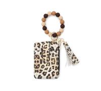 Saiyana Étui pour cartes de crédit en silicone amical Bracelet Poignet Portefeuille Portefeuille à la mode Fermeture éclair Organisateur fonctionnel Amical, rabat léopard jaune