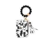 Saiyana Étui pour cartes de crédit en silicone amical Bracelet Poignet Portefeuille Portefeuille à la mode Fermeture éclair Organisateur fonctionnel Amical, Big Cow