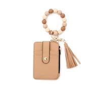 Saiyana Étui pour cartes de crédit en silicone amical Bracelet Poignet Portefeuille Portefeuille à la mode Fermeture éclair Organisateur fonctionnel Amical, kaki