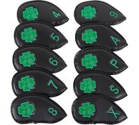 Saiyana Housse De Protection De Tête en Fer pour Golfeurs 10 Pièces en Cuir PU Accessoires Imperméables Cadeaux pour Golfeurs