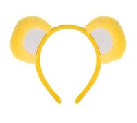 Saiyana Joli bandeau oreilles d'ours en peluche pour femmes et filles, fête d'anniversaire, réunion, couvre-chef, école, événement (beige jaune vif)