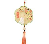 Saiyana Kit de broderie comprenant un cercle de broderie, des fils de couleur, des instructions (français non garanti), amulette faite à la main, kits de broderie chinoise pour adultes amusants