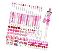 Saiyana Lot de 15 stylos à perles pour la Saint-Valentin avec différents pompons de perles pour cadeaux de bricolage, étudiants, adultes et fournitures de bureau