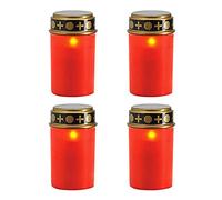 Saiyana Lot de 4 lampes LED sans flamme étanches pour cimetière, rituel, bougies funéraires, bougies funéraires
