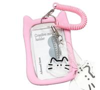 Saiyana Manchon De Carte d'oreille De Chat Joli De Protection De Bus Couverture De Porte-clés Pendentif Carte Photo Manchon d'oreille De Chat Carte Photo De Bus Transparente