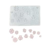 Saiyana Moule à breloques flexible à 4 feuilles d'herbe pour la fabrication de bijoux en résine au lave-vaisselle Design sûr et simple Accessoires faits à la main Moule en silicone, taille unique