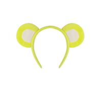 Saiyana Oreilles d'ours de dessin animé, bandeau, nœuds, cravate, robe courte, accessoire de cheveux tendance en tissu doux pour femme (oreilles d'ours jaunes)