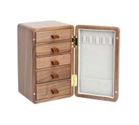 Saiyana Organisateur de bijoux, 5 tiroirs, boîte de rangement de bijoux, support d'affichage pour femmes, organisateur en bois pour colliers, marron