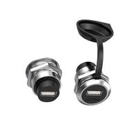 Saiyana Paire De Coupleurs Femelles USB3.0 À sur Panneau Boîtier Compact en Zinc Installation sans Outil pour Plaques Et Luminaires De 86 Mm Prises USB Compactes