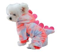Saiyana Pull pour chien Combinaison en fourrure pour petits et grands chiens pour le printemps Combinaison basique Tissu Dessin animé Dinosaure Pull à capuche Dinosaure Costume d'Halloween pour animal