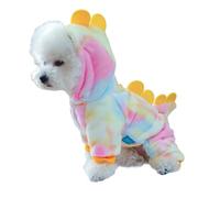 Saiyana Pull pour chien Combinaison en fourrure pour petits et grands chiens pour le printemps Combinaison basique Tissu Dessin animé Dinosaure Pull à capuche Dinosaure Costume d'Halloween pour animal