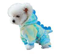 Saiyana Pull pour chien Combinaison en fourrure pour petits et grands chiens pour le printemps Combinaison basique Tissu Dessin animé Dinosaure Pull à capuche Dinosaure Costume d'Halloween pour animal