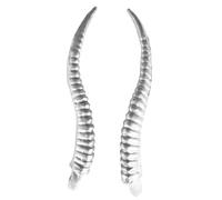 Saiyana PVC - Appliques réalistes en forme de corne de mouton - Barrette à cheveux - Cadeau - Pince à cheveux - Sac à dos - Couture artisanale - Patchs pour (argent, petit)