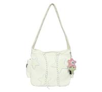 Saiyana Sac à bandoulière tendance avec décoration en étoile Grande capacité Sacs à bandoulière Messenger pour femmes soucieuses de la mode Sacs à bandoulière pour femmes, Blanc.