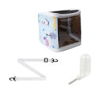 Saiyana Sac de voyage pour animaux de compagnie en PVC avec distributeur d'eau, sac de transport avec panneau filet respirant pour oiseaux, perroquets, activités de plein air, transporteurs petits