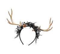 Saiyana Serre-tête élastique avec mâts de renne, grande taille, pour fêtes de Noël, design en tissu confortable, incidents familiaux et thèmes, déguisements, coiffures, fêtes à thème