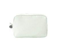 Saiyana Trousse de maquillage à rayures Cosmétique Portable Cosmétique Trousse de Toilette Fermetures éclair Bandes de lavage Voyage Maquillage Beau pinceau, Vert clair, Mass Beauty