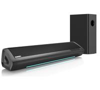 Saiyin Barre de Son 2.1 avec Caisson pour TV, Basses Ajustables, 17 Pouces | Indicateur de Volume, Bluetooth/Optique/AUX, Pour TV/PC/vidéoprojecteur, Home Cinema, Basses Profondes, Montable au Mur
