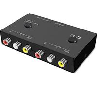 SAIZHUO 2 AV vers HDMI, 1080p/720p 2 voies RCA composite CVBS AV Switch vers HDMI Video Audio Converter Adapter Support 4:3/16:9 Commutation, pour Sega Xbox PS2 PS3 N64 NGC SNES WII VHS VCR Caméra DVD