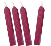 Cire Sceau,Cire à Cacheter,Bâtons de Cire à Cacheter avec Mèches,Antique Cire d'Étanchéité pour Manuscrit de Feu,pour Rétro Cire D'étanchéité Timbres,Cachetage D'invitation de Mariage(4Pcs,Vin Rouge)