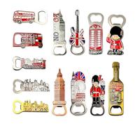 SAJAK Lot de 12 aimants de réfrigérateur en métal avec décapsuleur de Londres emblématiques de Londres, cadeau souvenir décoratif pour bureau, maison et cuisine