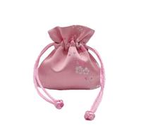 SAJMAKUWLA Sacs en Soie, Pochette à Bijoux avec Cordon de Serrage en Brocart Soie Multicolore 3,15x3,15 Pouces(Pink (Plum Blossoms))