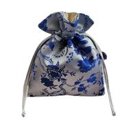 SAJMAKUWLA Sacs en Soie, Sac de Rangement Bijoux doublé Brocart Soie et Daim 5,9x5,9 6,3x7, Pouces Multicolore(White)