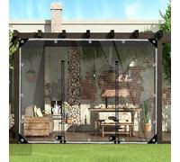 SAJMN Bâche imperméable Robuste avec Porte zippée, Rideaux Transparents d'extérieur pour Gazebo, Panneaux latéraux Transparents avec œillets, Rideaux de Pluie/L x H/250 x 300 cm