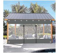 SAJMN Panneaux latéraux en bâche Transparente imperméable pour extérieur avec Fermeture éclair pour pergolas et tonnelles, Rideaux de Pluie Transparents pour la Protection 4 x 3,5 m/13,12 x 11,48