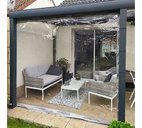 SAJMN Rideau de bâche imperméable d'extérieur Gris Robuste avec œillets, Panneau latéral résistant aux intempéries pour pergola 2 x 2 m/6,5 x 6,5 pi