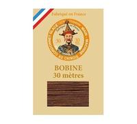 Sajou Fil Cordonnet glacé Polyester - Fil cordonnerie et Reliure - Fil au Chinois - Fabriqué en France - Coloris 215 - Marron