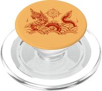 Sak Yant Tatouage Naga Serpent Thaïlande Yantra Protection PopSockets PopGrip pour MagSafe