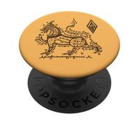 Sak Yant Tatouage Singha Lion Yantra Ki Lane Thaïlande BKK PopSockets PopGrip Adhésif