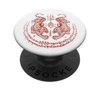 Sak Yant Tatouage Yantra Tigres Jumeaux Bangkok Thaïlande PopSockets PopGrip Adhésif