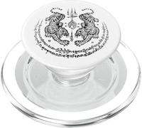 Sak Yant Tigres Jumeaux Tatouage Yantra Thaïlande Souvenir PopSockets PopGrip pour MagSafe