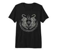 Sak Yant Twin Tiger - Muay Thai Magical Tattoo Strength T-Shirt Haut de Gamme