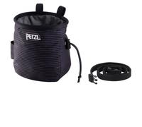 PETZL - Sac à magnésie SAKA - Serrage Central par Cordon et Tanka, Chalk Stripes, Double Porte-Brosse en Textile