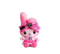 Sanrio Sakami - Peluche My Melody 22 cm - Édition Anniversaire Pink Black Party - Peluche Douce Officielle Sanrio pour Enfants et Collectionneurs
