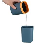 Sakamura Étui à brosse à dents et dentifrice, transport segmenté avec 2 tasses | Étui rangement pour brosse à dents pour les voyages, le camping, la salle bain, l'école